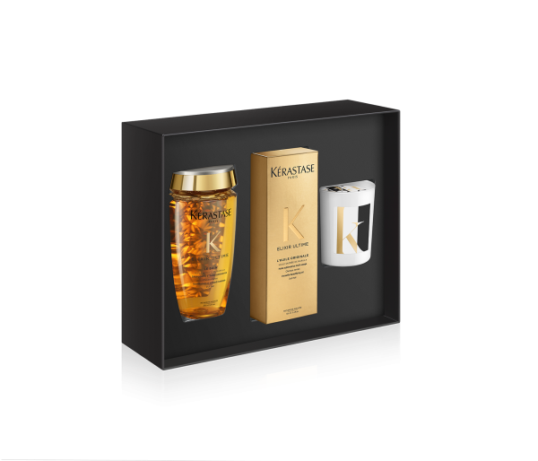 KÉRASTASE Elixir Ultime Coffret, Haarbad, Pflege-Öl und Kerze
